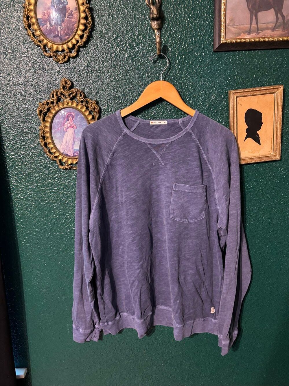 Marine Layer Blue Long Sleeve Sunwashed Size XL